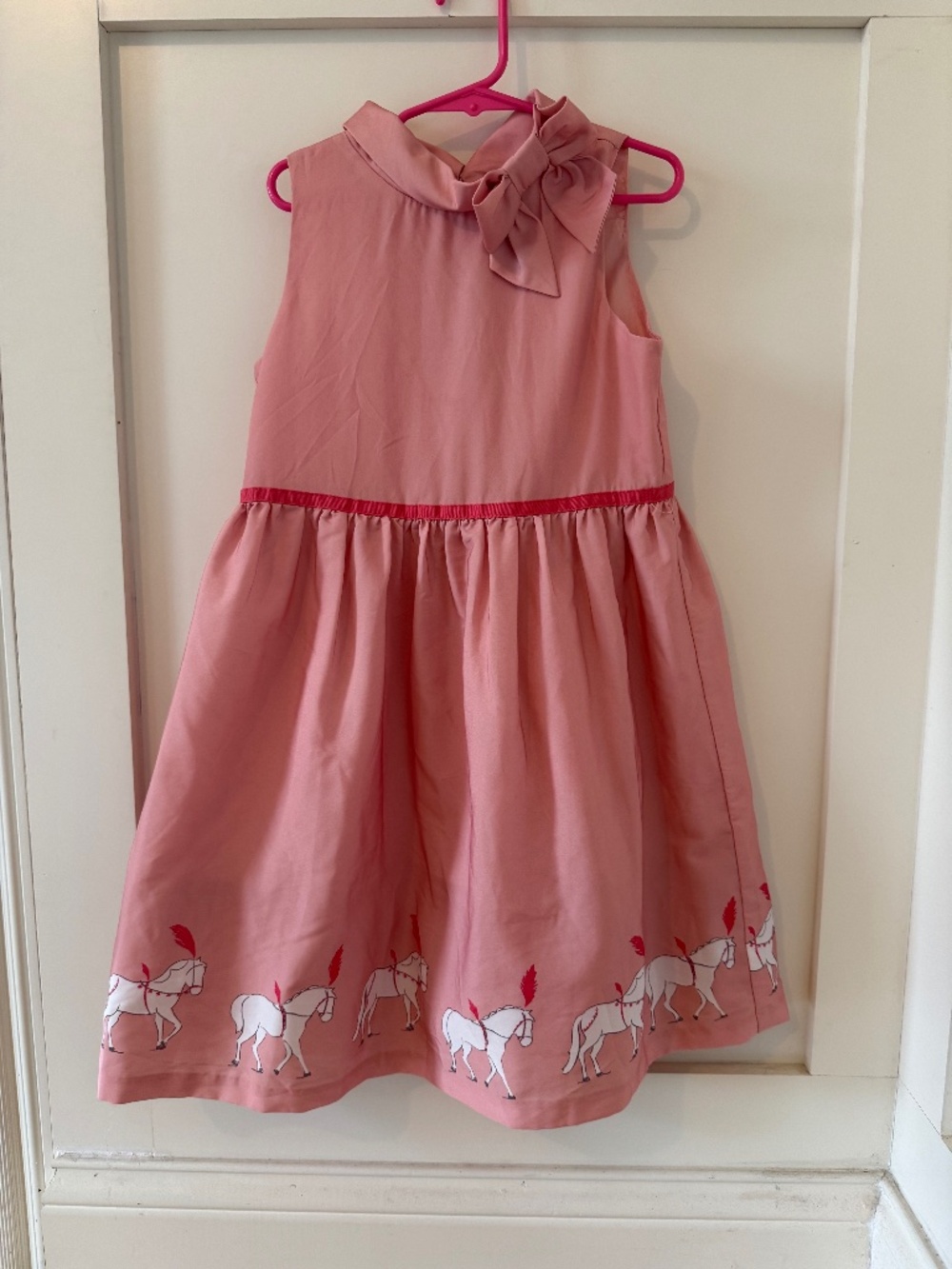 Ships Today Janie and Jack Pink Pony Dress 7 Size Kentucky Derby Style